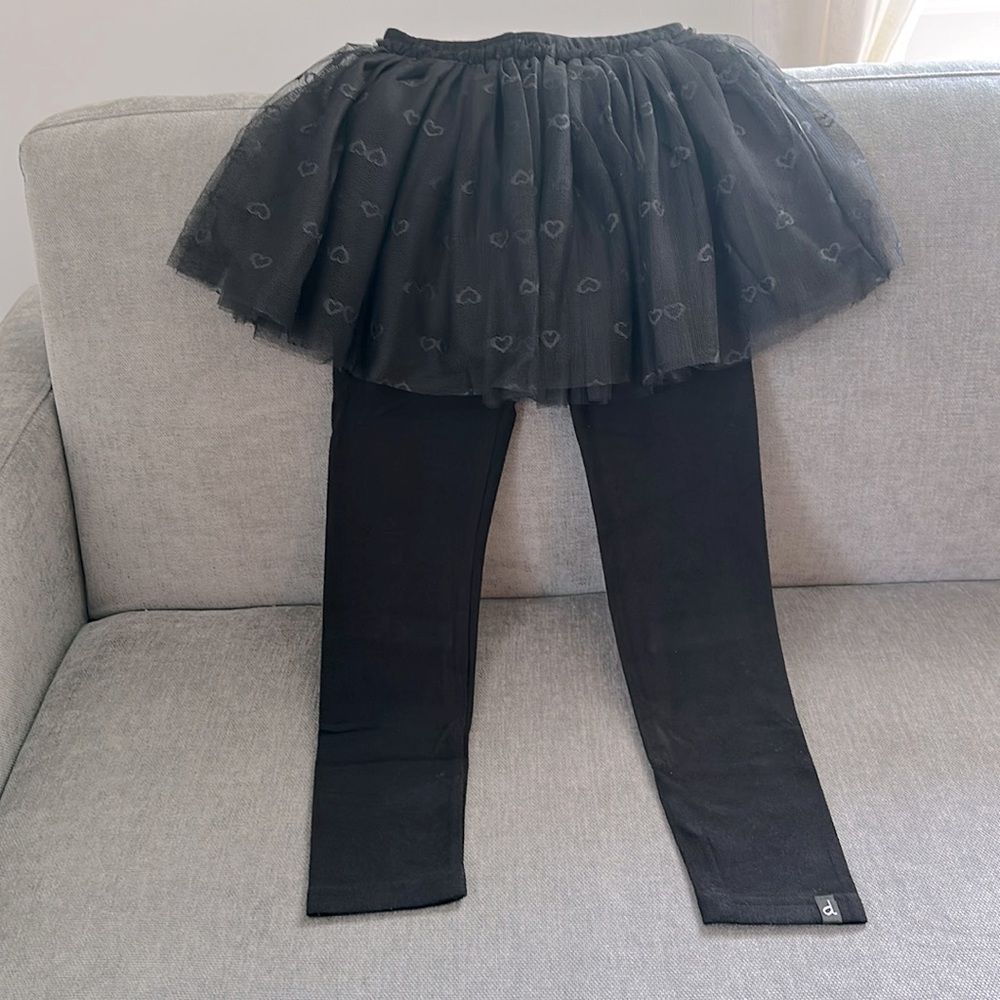 Leggings with Tulle Skirt- Anthracite